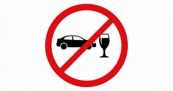Crossed-out car symbol indicating do not drink and drive